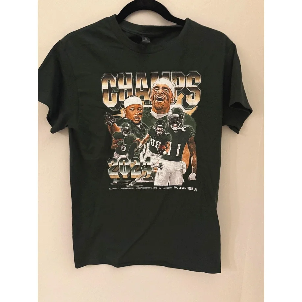 Philadelphia Eagles 2024 Champs Men's Next Level Green T-shirt -Small- NWOT